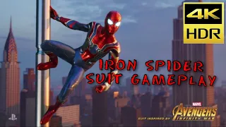 Marvel Spiderman Free Roam PS4 4K (Iron Spider Suit Gameplay)