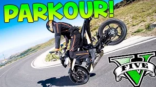 PARKOUR IMPOSIBLE EN MOTO!! NO SE PUEDE!! GTA 5 ONLINE TRIAL GTA Makiman