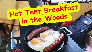 Hot Tent Breakfast in the Woods.