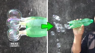 How To Make Easy & Simple Bubble Maker With DIY Plastic Bottle | Bubble Machine | Ideas Therapy