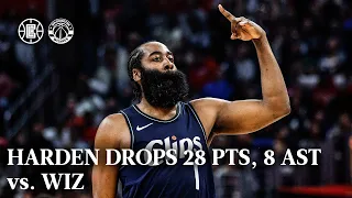 Harden Drops 28 PTS, 8 AST vs. Wizards Highlights | LA Clippers