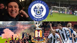 PYROS, PITCH INVADERS & 3,200 BRADFORD FANS GO MENTAL - Rochdale AFC 0-3 Bradford City Match Vlog