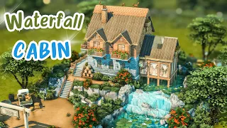 🌊WATERFALL CABIN🌊 | NO CC | The Sims 4: Stop Motion Speed Build