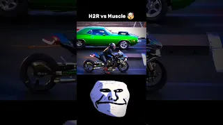 H2R vs 900hp Muscle Car 🤯 || Drag Race || Wait For It.. 🔥 || Subcribe ❤️ #shorts #viral