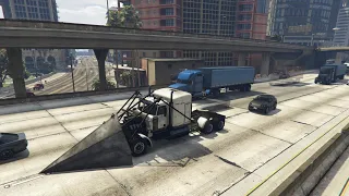 Grand Theft Auto V Phantom Wedge running from cops and destroying the city PART 6