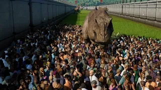 5 TREX vs 3000 PEOPLE - Jurassic World Evolution
