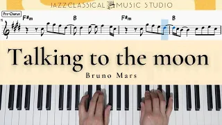 Talking to the Moon - Bruno Mars | Piano Tutorial (EASY) | WITH Music Sheet | JCMS
