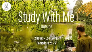 Study with me OUTSIDE 2 Hours / The ducks in the park 🦆📚 / Pomodoro 25/5 / Lo-Fi version