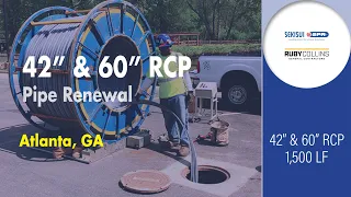 Spiral Wound liners renew 42" and 60" RCP in Fulton County, Georgia