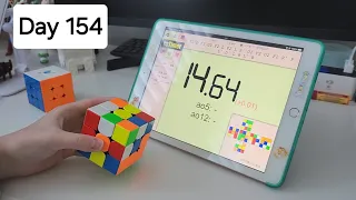 1 Year Cubing Challenge: Day 154/365 (Average 16.57) | Noob Cuber