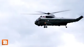 President Trump Departs Walter Reed for White House in Marine One
