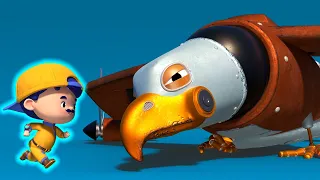 AnimaCars - Jonny dá Orlímu letadlu na křídlo dlahu - animáky pro děti s náklaďáky & zvířaty