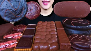 ASMR MUKBANG | CHOCOLATE ICE CREAM MAGNUM MILKA CHOCO BAR GIANT CHOCO PIE DESSERT 초코먹방 EATING SOUNDS