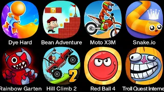 Skibydi Merge Toilet,Dye Hard,Bean Adventure,Moto X3M,Hay Day,Vlad & Niki Car,Hill Climb 2