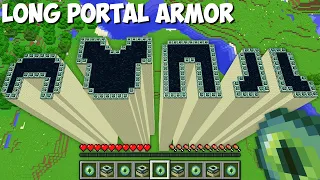 What if YOU BUILD LONG END PORTAL IN THE FORM OF ARMOR in Minecraft ? NEW LONG PORTAL !