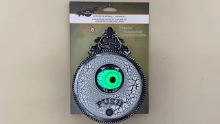 Gemmy 2020 Animated Haunted Eyeball Doorbell - White Circular