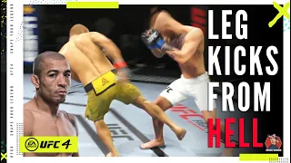 LEG KICKS FROM HELL #2 CALF KICKS SHOWCASE! Jose Aldo vs Conor McGregor UFC 4