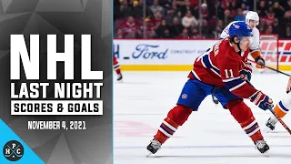 NHL Last Night: All 59 Goals and Scores on November 4, 2021