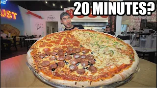ONLY 20 MINUTES? The "BIG A$$ PIZZA CHALLENGE" (Biggest Pizza In Dallas Texas)
