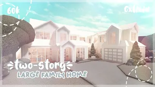 Two-Story Large Family Farmhouse (60k Exterior) | Bloxburg House Build