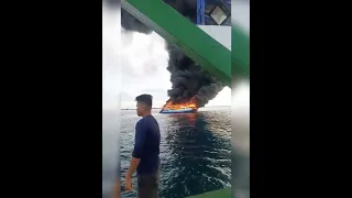 Actual Video: Roro vessel MV Mercraft 2 nasunog sa karagatan sa Quezon Province