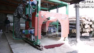 2х Дисковая пилорама угловая качество и точность распила pilam.ru 2x circular sawmill angular