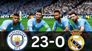 FIFA 23 - MESSI, RONALDO, MBAPPE, NEYMAR, ALL STARS | MANCHESTER CITY 23-0 REAL MADRID | UCL 23/24