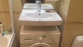 установка умывальника над стиральной машинкой