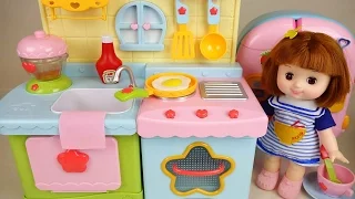 Baby Doll Kitchen and play doh cooking play