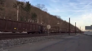 Westbound NS Empty Herzog Train Goes Through Haysville, PA 2/2/16