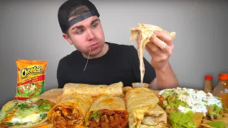 Cheesy Mexican Food Mukbang Round 2! Burritos, Loaded Tostada, Fish Taco +