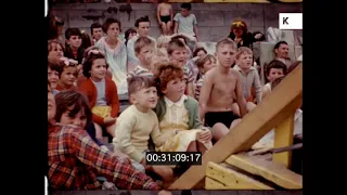 1950s UK, Kids Watching Punch and Judy Show, Home Movies