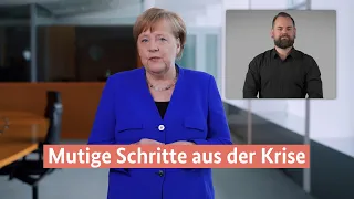 Kanzlerin Merkel zum Konjunkturpaket (Gebärdensprache)