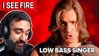 I get hungry; and GEOFF is MANLY- Reaction to I SEE FIRE by Low Bass Singer