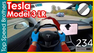 Tesla Model 3 Long Range (2020) POV Top Speed Autobahn #TopSpeedBrothers