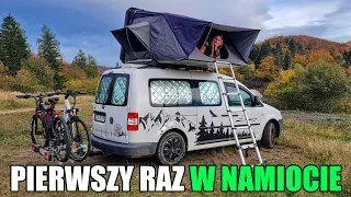 PIERWSZY RAZ W NAMIOCIE - test namiotu dachowego w mini kamperze