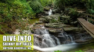 Swimming At Skinny Dip Falls Outside of Asheville, NC