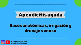 Apendicitis aguda bases anatómicas, irrigación y drenaje