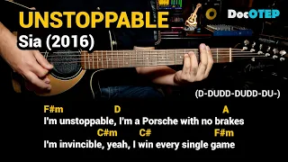 Unstoppable - Sia (2016) - Easy Guitar Chords Tutorial with Lyrics