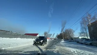 Road ❄️💨 Russia snow winter🌡-10 14.02.2024 11:22 to Magnitogorsk city -12