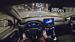 2021 TOYOTA RAV4 HYBRID AWD: night city drive in Tallinn [4K]