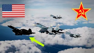 Russian Su-27 fighter jets attempt to intimidate a USAF SR-71 Blackbird.