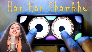 Har Har Shambhu on Mobile Tabla | Instrumental Ringtone | Bhajan Style | Piano + Drum | WalkBand App