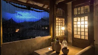 Rain in the tranquil hanok. ASMR of the sound of rain to fall asleep - Have a good night