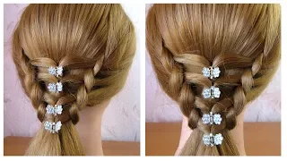 Tuto coiffure simple 💗 Coiffure pour tous les jours (pour l'école/travail) facile à faire