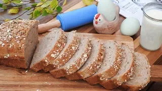Easy No-Fail Whole Wheat Bread - No Butter - No Sugar - No Eggs - Healthier Oatmeal Bread Recipe