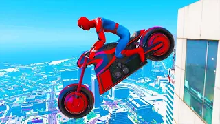 GTA 5 Spiderman Epic Jumps #3 - Spider-Man Stunts Fails Gameplay