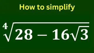 A nice Math Olympiad Algebra Simplification | Calculators NOT allowed #matholympiad #algebra