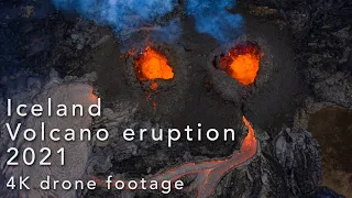 Volcano eruption Iceland in 4K