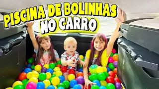 Transformamos nosso CARRO em PISCINA de BOLINHA | Jéssica Godar e Laurinha e Helena e Gabriel